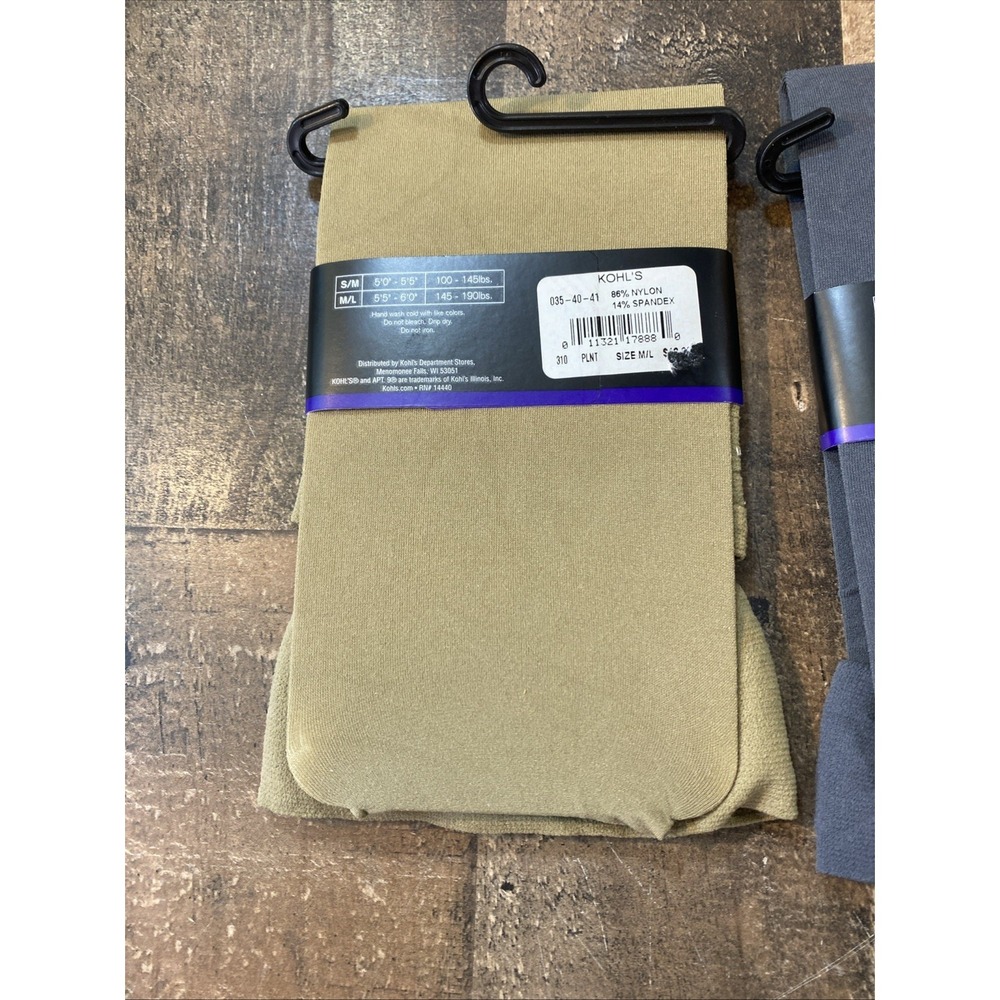 Apt 9 Wide Band Thigh High 1 Gray 2 Neutral Stockings Size Fits Medium Large M/L - Picture 11 of 16
